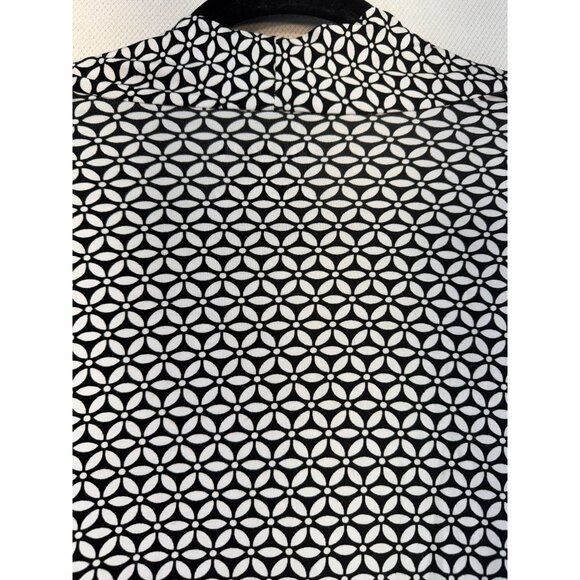 Talbots Womens Long Sleeve Blouse Plus Size 2X Black & White Geometric Pattern - Picture 9 of 9